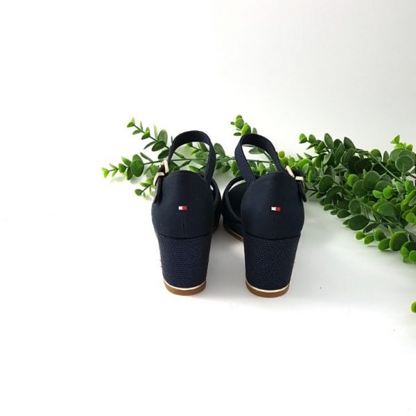 sandales compensées tommy hilfiger bleu marine