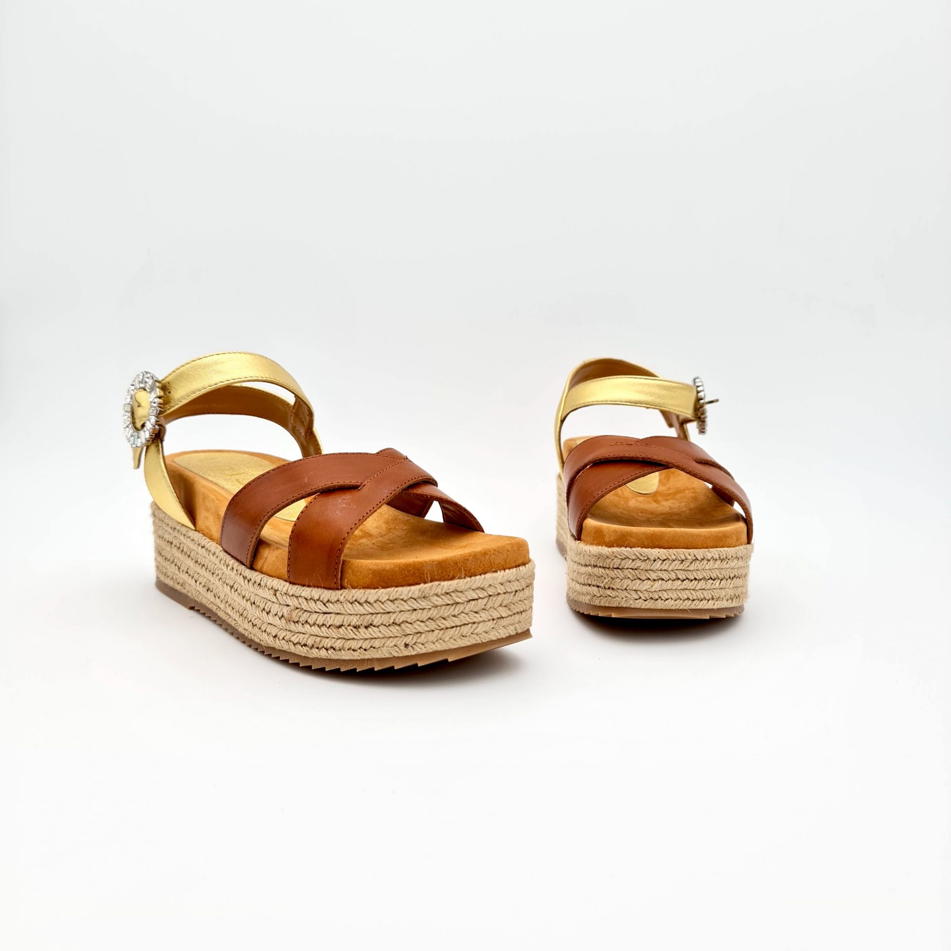 Sandales Plateforme Unisa Calligan Dore Camel Chaussures Traces